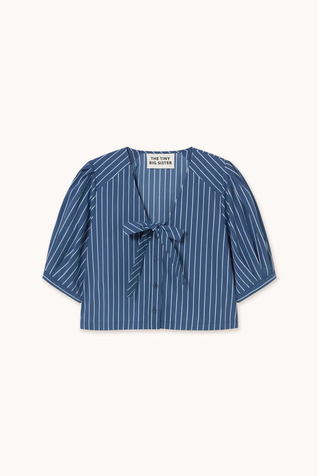 BLUSA CON LAZO A RAYAS