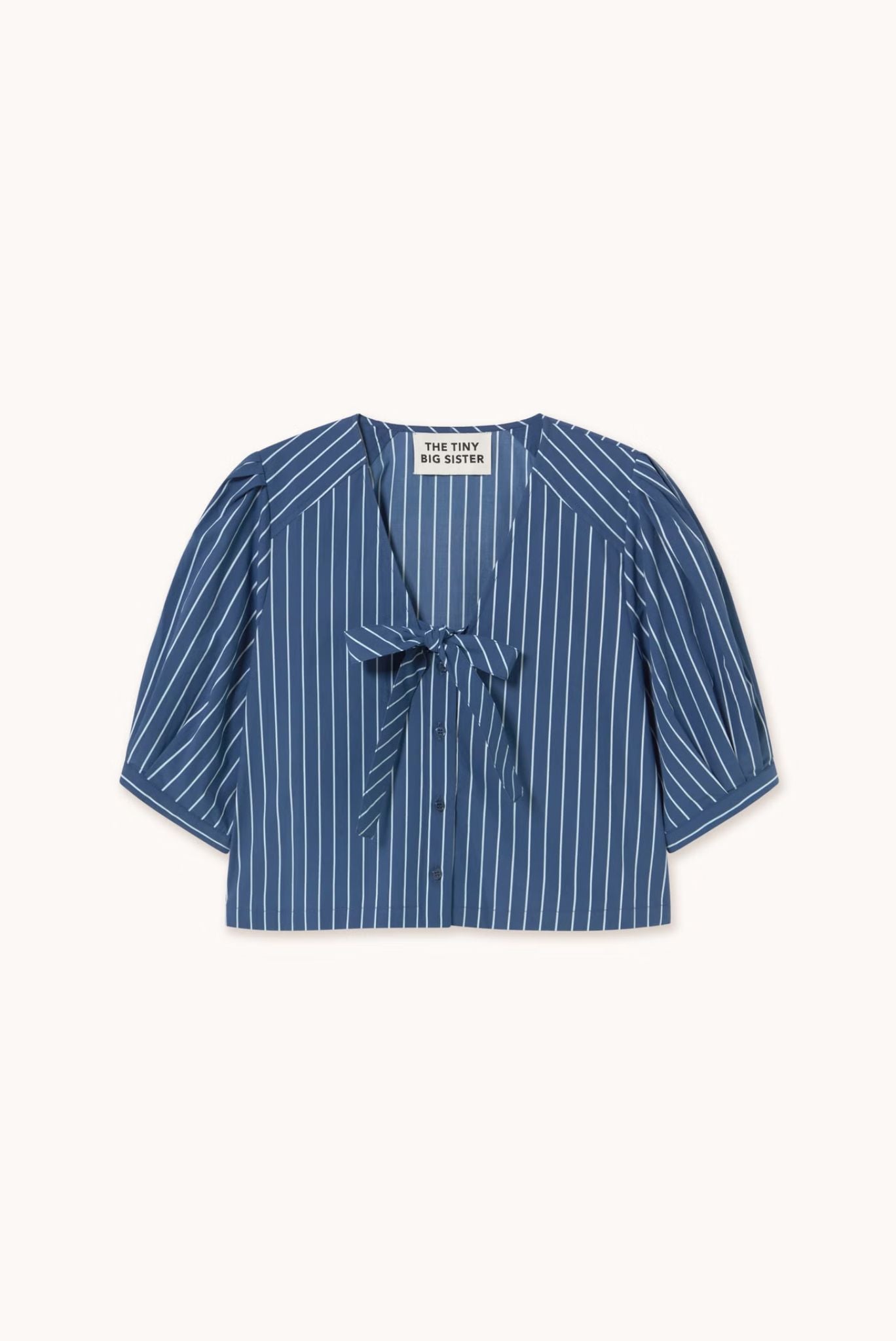 BLUSA CON LAZO A RAYAS