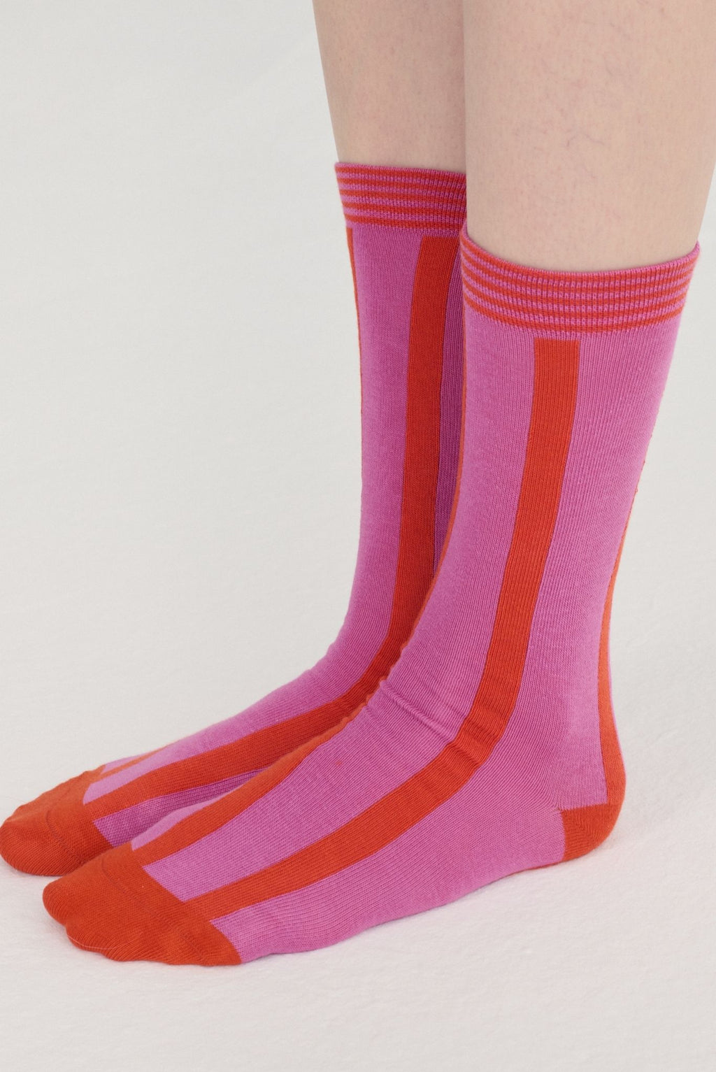 Calcetines largos de algodón rosa