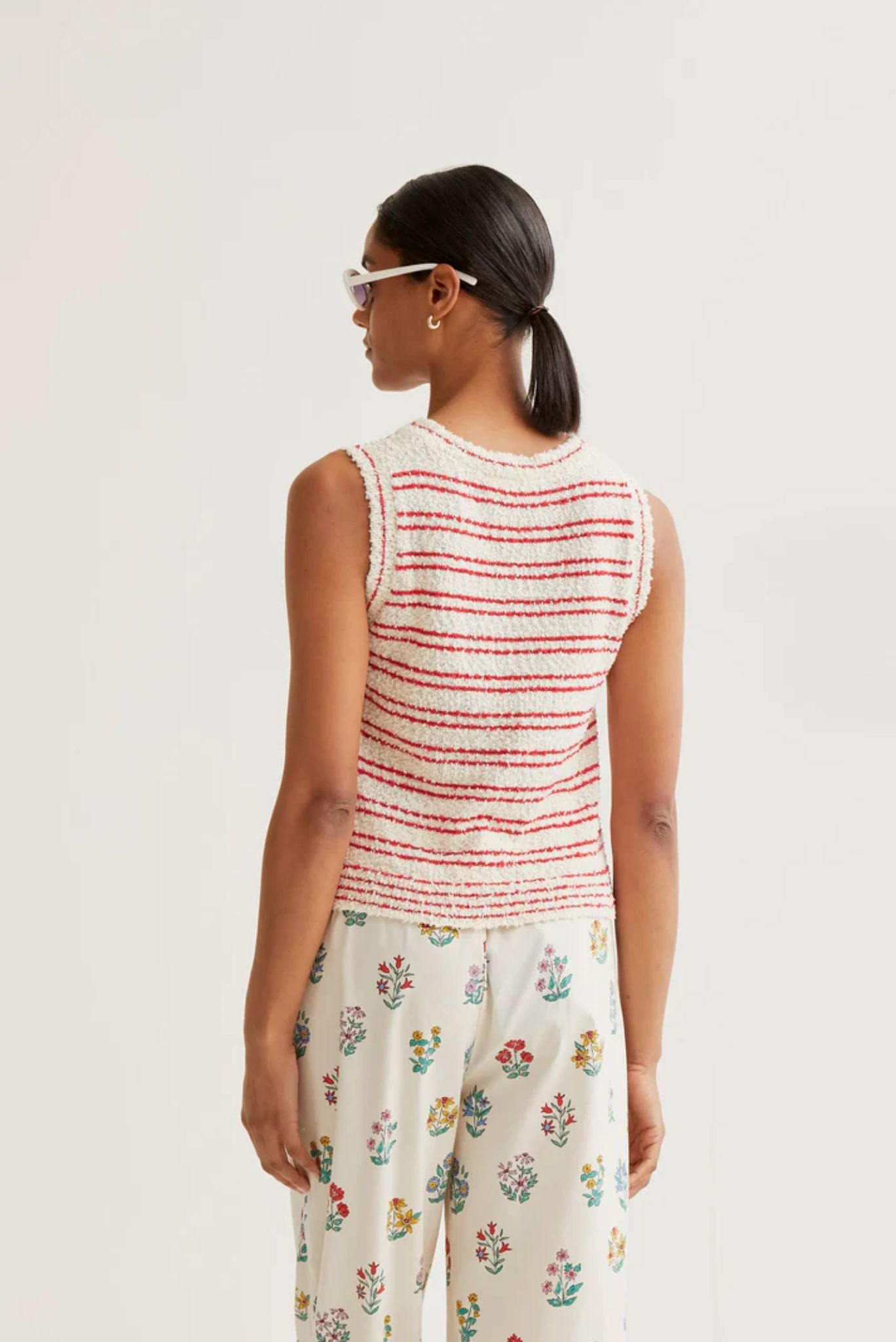 Top de punto texturizado con rayas