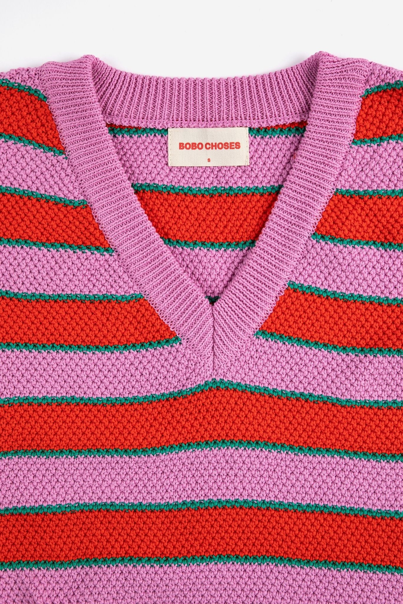 Chaleco de escote en V a rayas