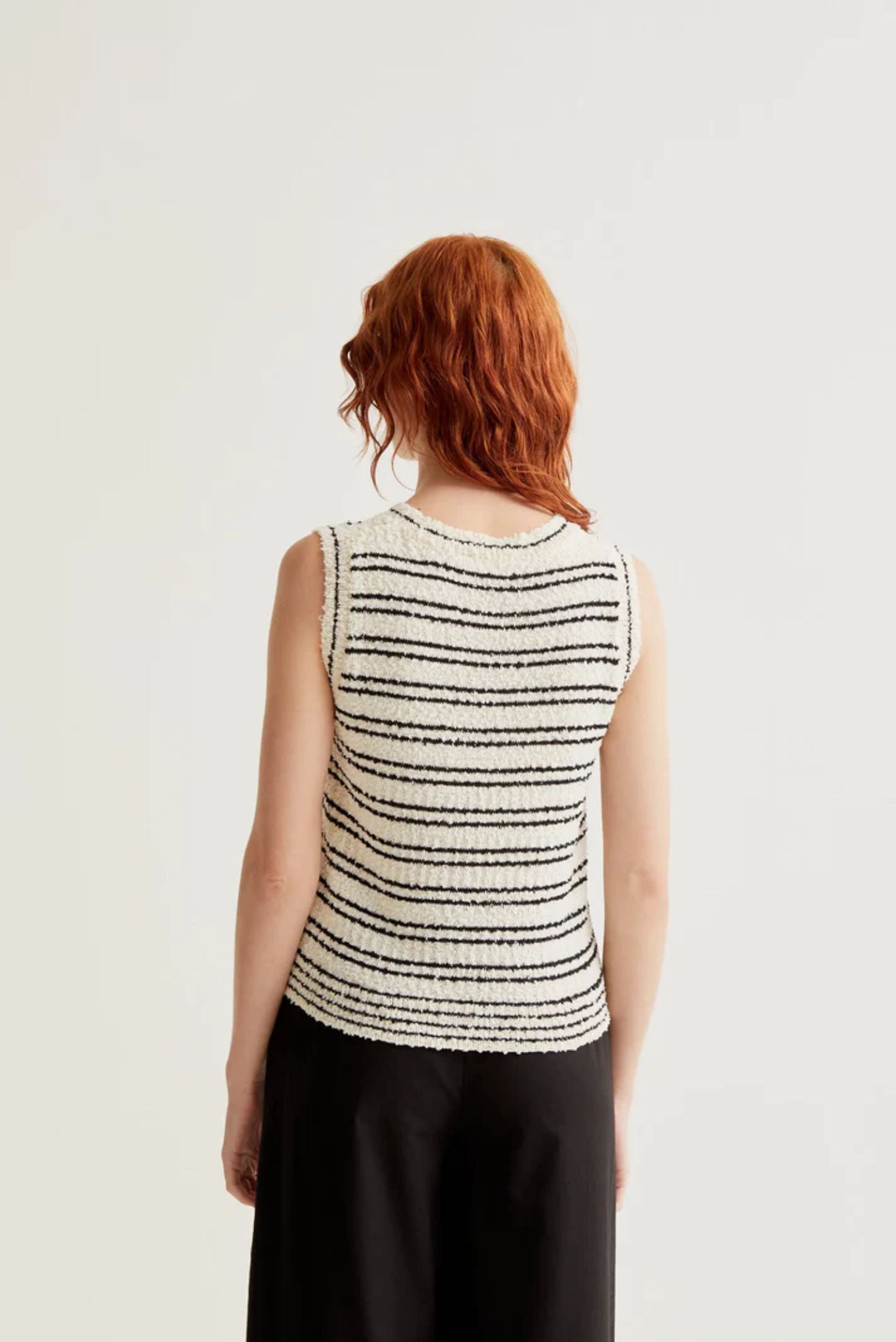 Top de punto texturizado con rayas