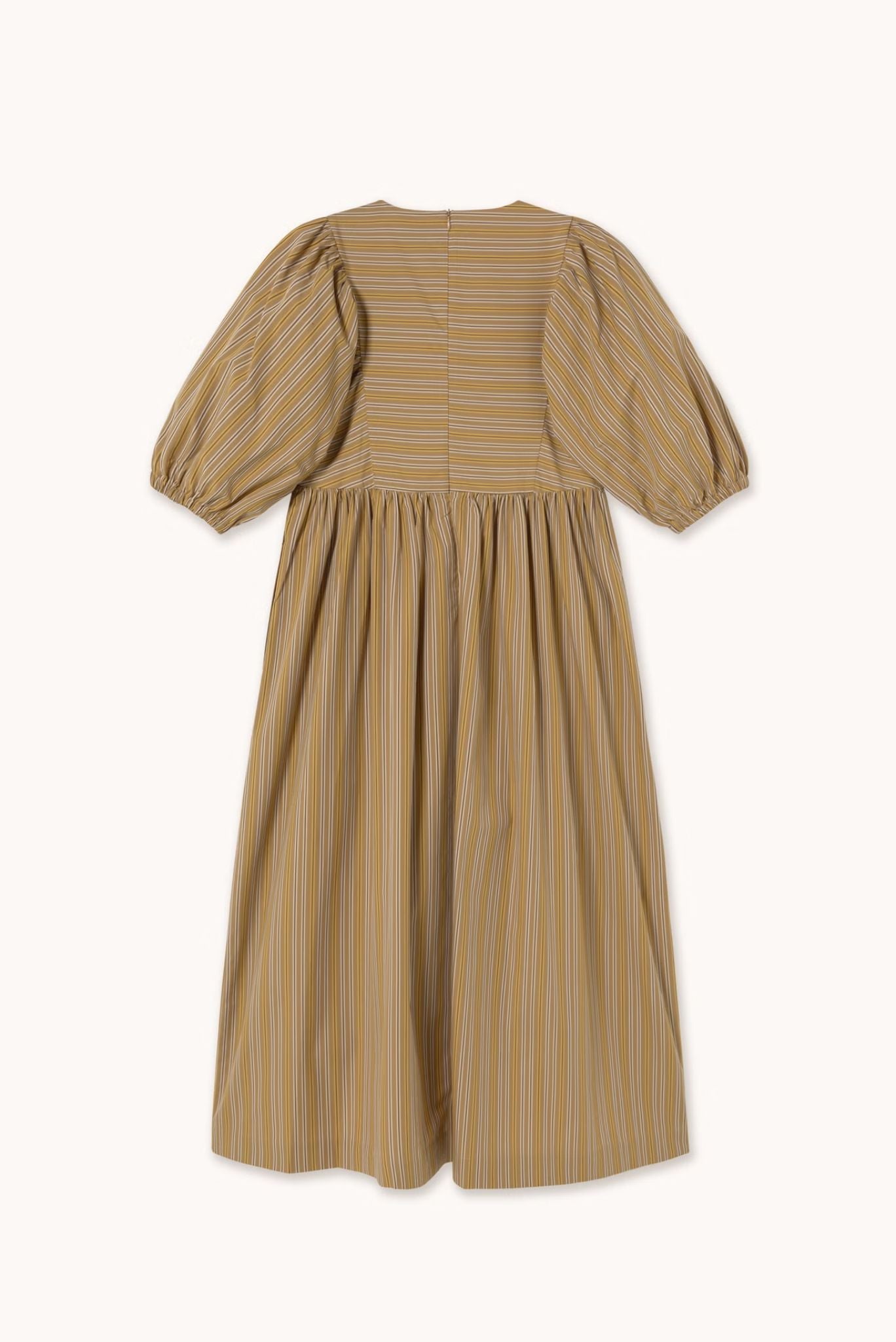 VESTIDO CON MANGA ABULLONADA A RAYAS