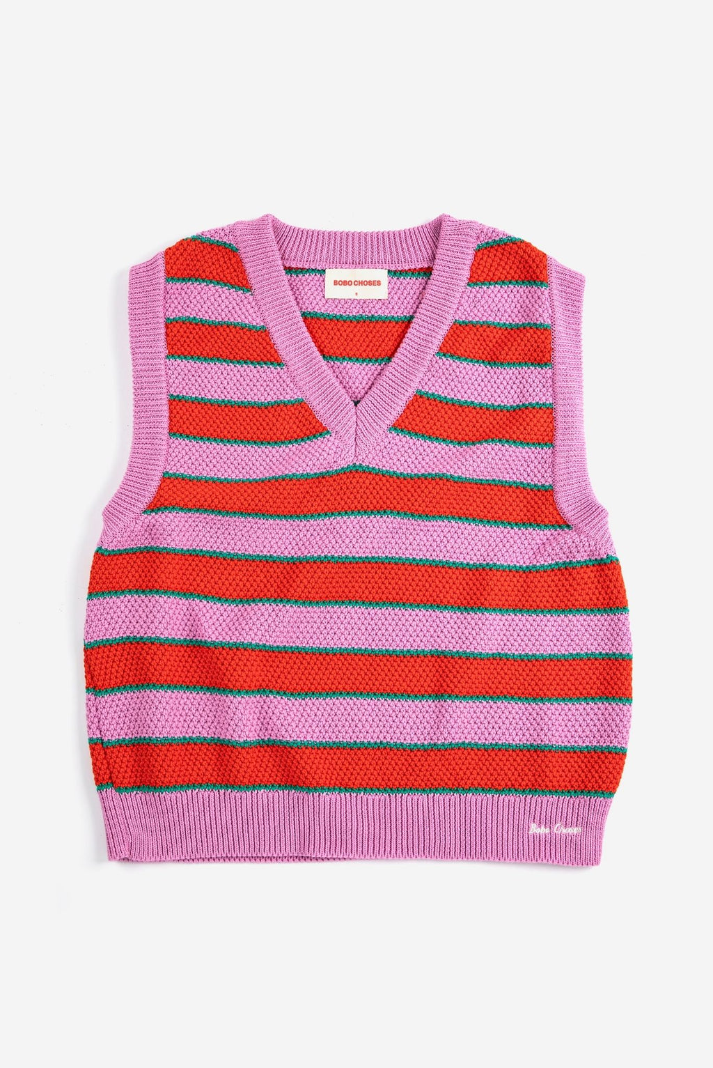 Chaleco de escote en V a rayas