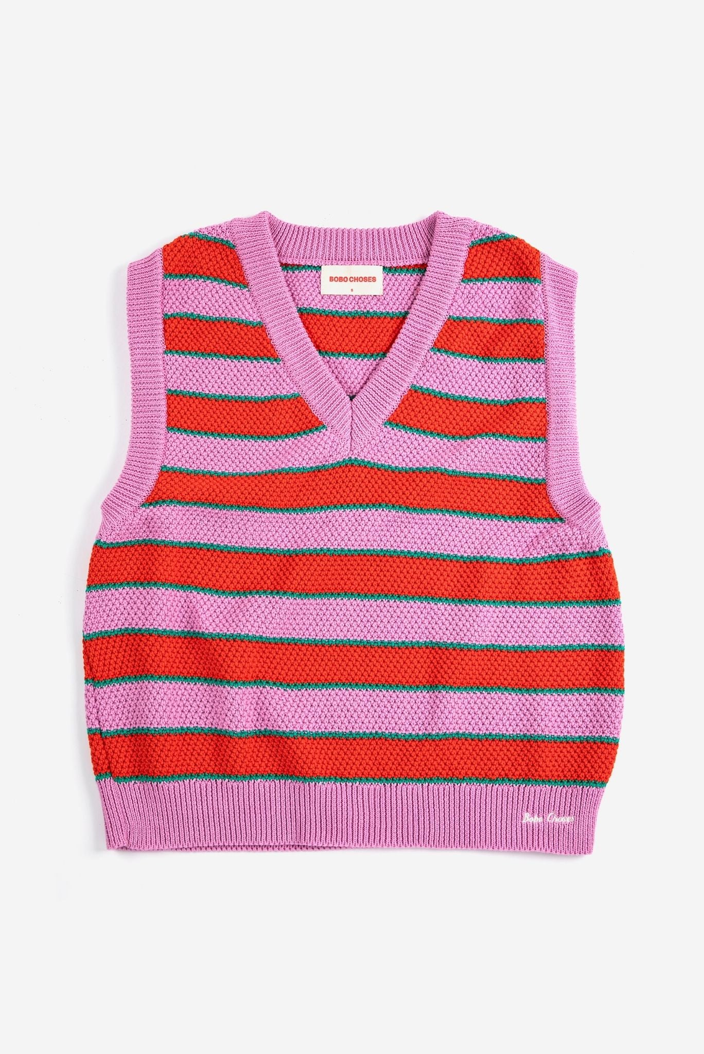 Chaleco de escote en V a rayas