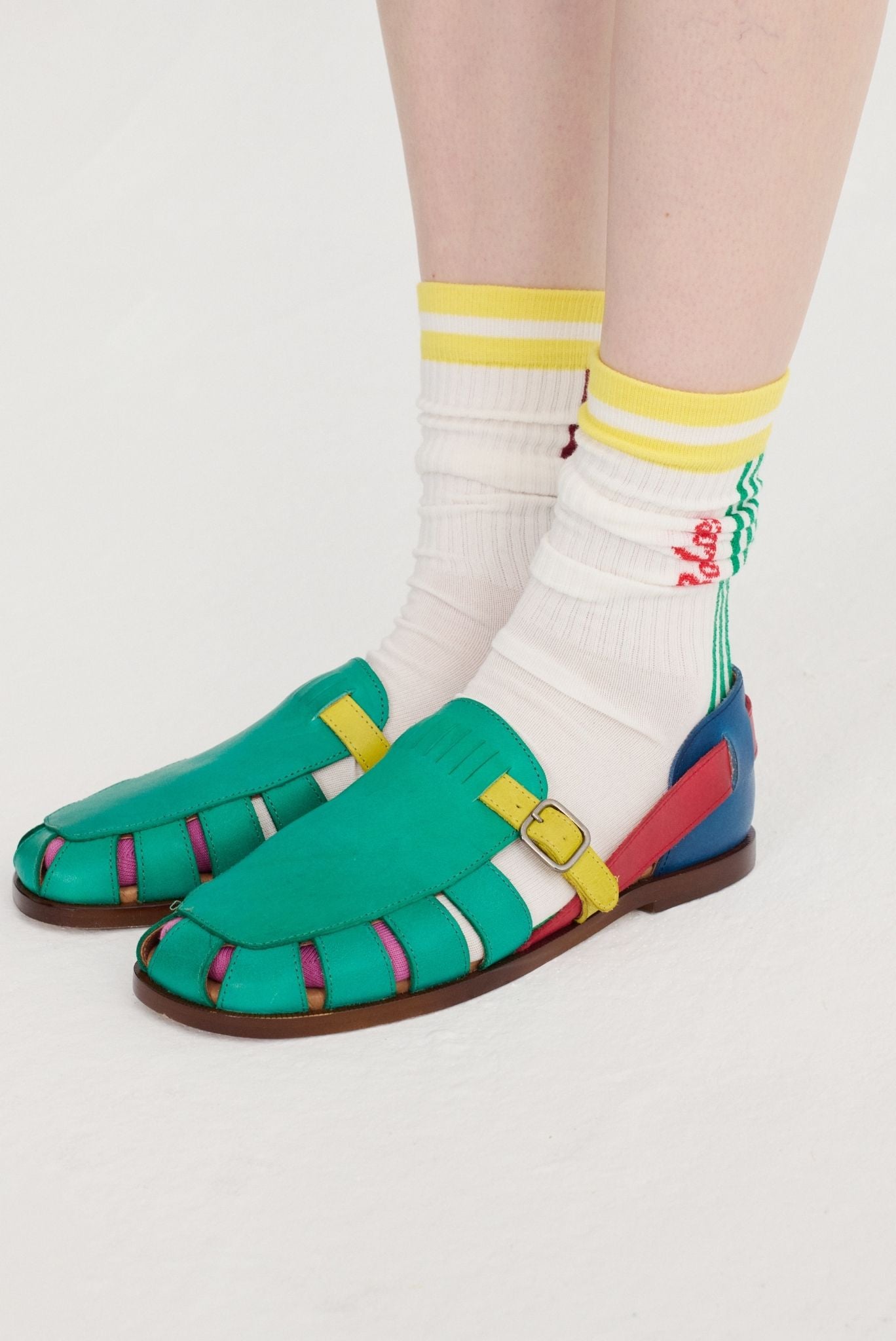 Calletines largos de algodón a rayas